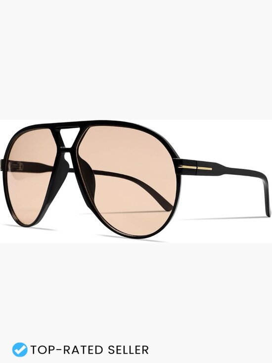 Oversized Square Aviator Sunglasses Retro Classic 70s Vintage Trendy UV400 main image 5